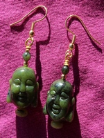 Boucles Oreilles Bouddha Jade 'Qui&eacute;tude''