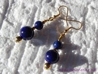 Parure Pendentif et Boucles d'Oreilles Lapis-Lazuli Or Plaqu&eacute; 'R&ecirc;ve Bleu'