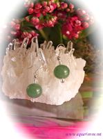 Boucles d'Oreilles en Aventurine Verte et Cristal de Roche 'Equanima'