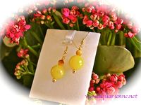 Boucles d'Oreilles Serpentine, �il de Tigre et Or Plaqu&eacute; 'Infinitude'