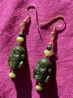 Boucles Oreilles Bouddha Jade 'Chance'