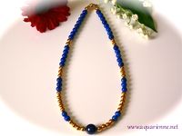 colllier lapis-lazuli et or plaqu� 3 microns, bijoux cr�ations Aquarienne, faits main, pi�ces uniques
