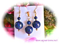 Parure Pendentif et Boucles d'Oreilles Lapis-Lazuli 'BlueStar'