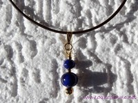 Parure Pendentif et Boucles d'Oreilles Lapis-Lazuli Or Plaqu&eacute; 'R&ecirc;ve Bleu'