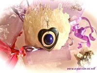 Pendentif C�ur H&eacute;matite et Lapis-Lazuli 'Intuition''