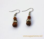 Boucles d'Oreilles "Maharani" en Oeil de Tigre