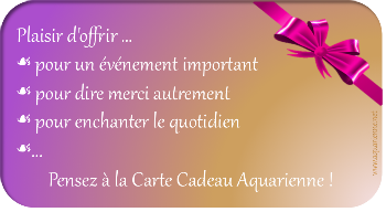 carte cadeau Aquarienne, plaisir d`offrir du bien-être. Idée cadeau différent