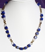 Collier Lapis Lazuli Cristal de Roche Quartz Fumé 'MagiKubic'