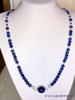 Collier Lapis-Lazuli et Cristal de Roche 'Prémonition'