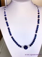 Collier Lapis-Lazuli et Cristal de Roche ' 'Reliance'