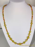 Collier Serpentine, Jade Vert, Œil de Tigre Jaune 'Gaia'