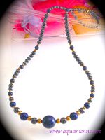 Collier Lapis-Lazuli, Hématite et Or Plaqué 'Blueway'