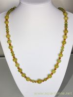 Collier Serpentine, Jade Vert, Œil de Tigre Jaune  'Demetera'