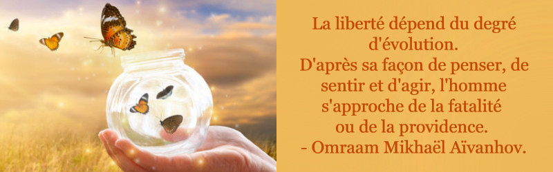 La liberté dépend du degré d`évolution - Citation Omraam Mikhaël Avanhov