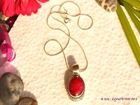 Pendentif Rubis et Chaîne Argent