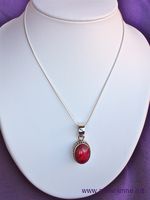 Pendentif Rubis et Chaîne Argent