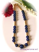 collier lapis-lazuli et or plaqué, pièce unique, créations Aquarienne